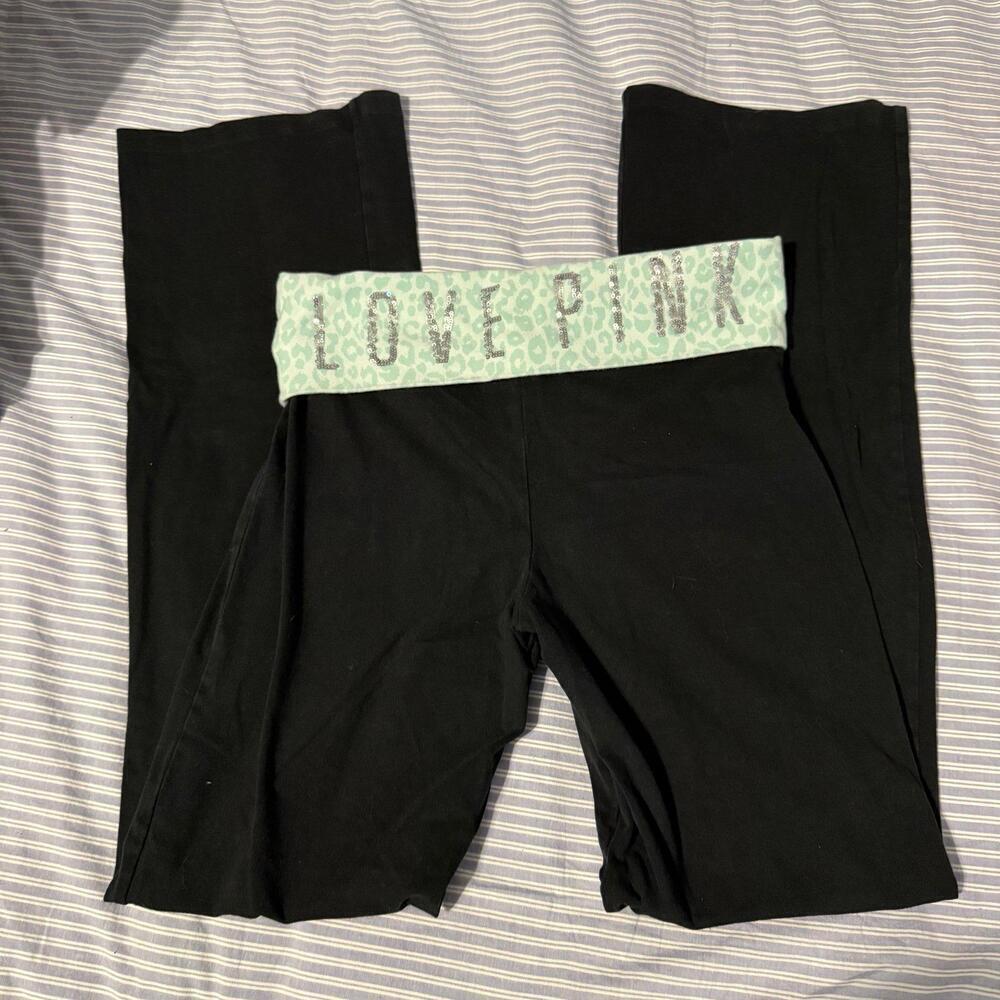 Y2K PINK Victoria's Secret Foldable Waist Flare Yoga Pants